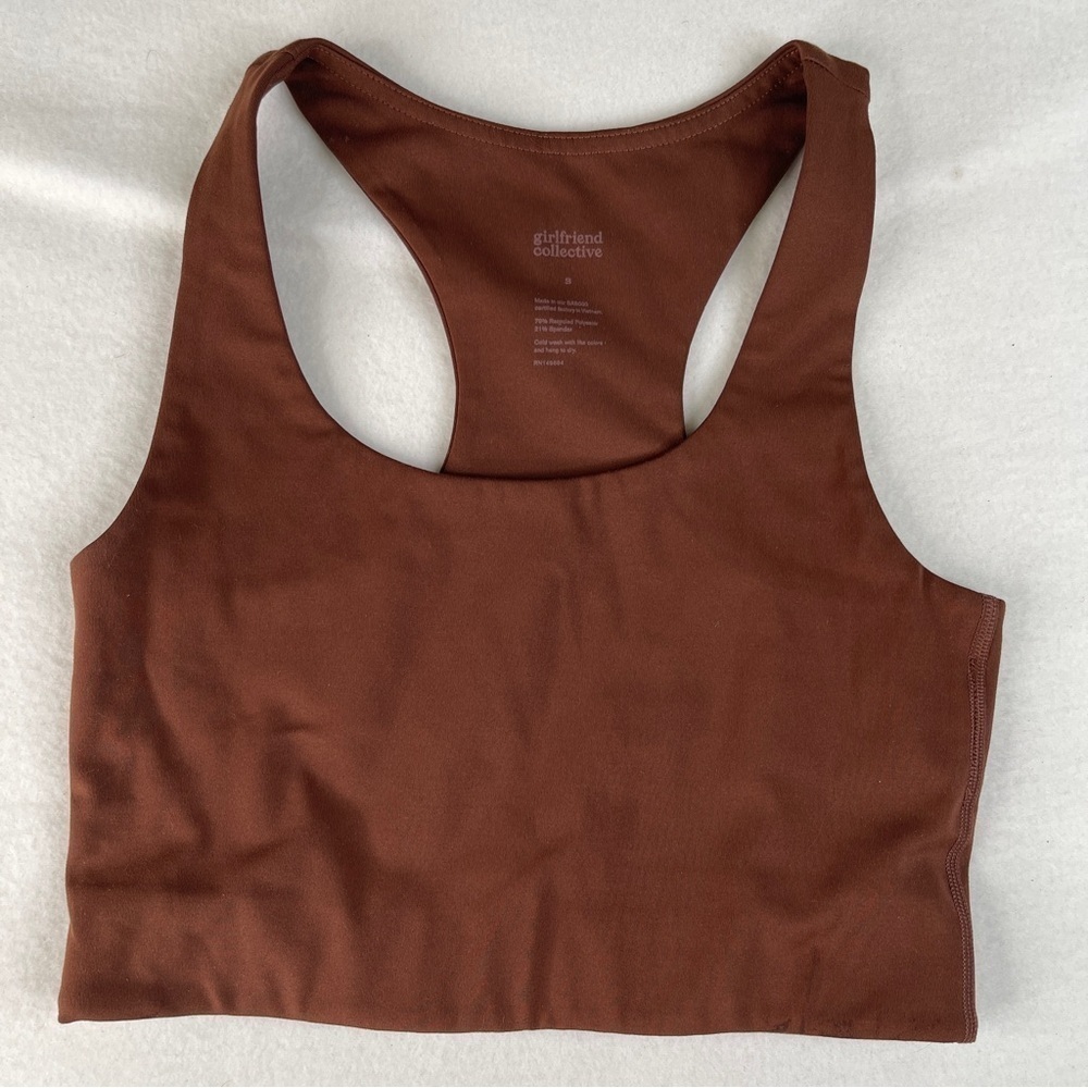 Girlfriend Collective Paloma Racerback Bra Brown Small